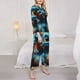thumbnail image 3 of Balery Adorable Blue Baby Dragon Conjunto de Pijama con Estampado para Mujer, Conjunto de Dos Piezas con Manga Larga, Ropa de Dormir Suave con Bolsillos, Pijamas Cómodos-Large, 3 of 7