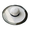 thumbnail image 1 of Women Hat Braided Wide Brim Bohemia Mesh Patchwork Sun Protection Beach Cap for Outdoor, 1 of 10
