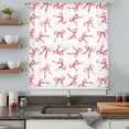 thumbnail image 5 of Pink Bow Ribbon Sheer Curtains 63 Inches Long, Vintage Modern Art Bowknot Light Filering Curtains, Breathable Simi Curtain Privacy Drapes for Living Room Bedroom Lightweight Window Treatment, 5 of 9