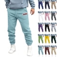 thumbnail image 3 of XINPING Black Pants Men Casual Trendy Lounge Casual Pants Elastic Waistband Active Athletic Workout Pants with Pockets, 3 of 5