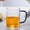 Blue BU, variant on WIZUTIZ Borosilicate Glass Mug with Blue Handle Heat Resistant Coffee Cup Clear Drinking Mug for Tea Milk Juice Water Daily Glassware for Home and Office
