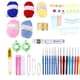 thumbnail image 5 of Kit de tejido DIY con ganchos de crochet de plástico de crisantemo azul y bolsa de almacenamiento de hilo de lana para principiantes, 5 of 15