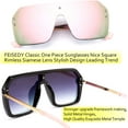 thumbnail image 2 of FEISEDY Unisex Adult Classic Siamese One Piece Sunglasses Rimless Stylish Retro Design for Men B2574, 2 of 15