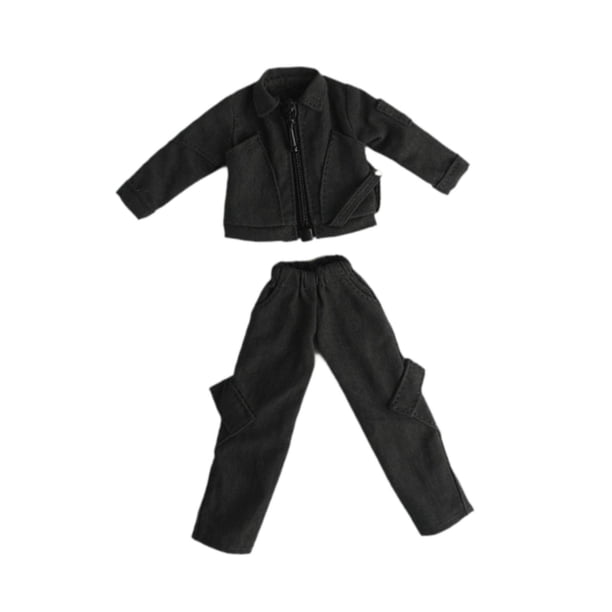 Chaqueta de ropa de trabajo para figura a escala 1/12, ropa urbana, disfraz, regalo de moda, decoración. Gris