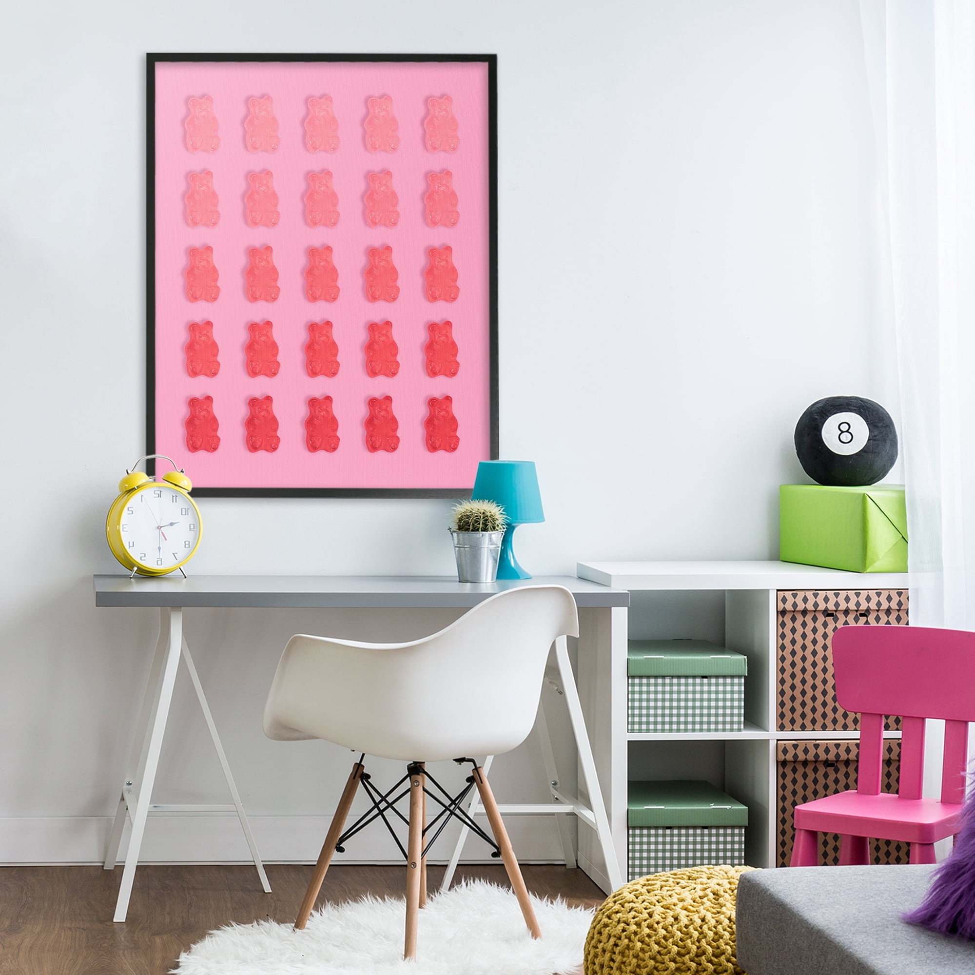 Stupell Industries Sweet Pink Gummy Bears Black Framed Giclee Art, design by LISH Creative