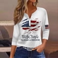 thumbnail image 2 of 250 Years American Flag T Shirt Women 250th Anniversary USA 3/4 Sleeve V Neck Button Henley Tops, 2 of 3