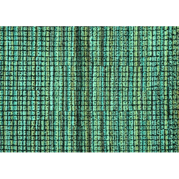 Ahgly Company Indoor Rectangle Abstract Turquoise Blue Modern Area Rugs, 2' x 3'