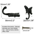 thumbnail image 2 of Robe Hooks Zinc Alloy Curtain Wall Mounted DIY Key Coat Cloth Hanger with Screws Black, 2 of 7