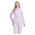 thumbnail image 5 of GLOBAL 100% Cotton Pajamas for Women Notch Collar Pjs Cozy Button Down Homewear with Pockets, Spring & Summer, 2-Piece, Sizes S to 3X, 5 of 5