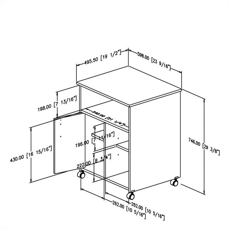 South Shore Axess Printer Stand in Pure Black