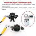 thumbnail image 4 of Sonducket Adaptador de manguera de 360 ​​grados bajo alto segundo tornillo rosca ajustable plateado conector regulador de esnórquel buceo Deportes acuáticos SA-11, 4 of 6