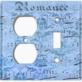 thumbnail image 4 of Metal Light Switch Plate Outlet Cover Blue Music Sheet Wallpaper Damask MUS002, 4 of 13
