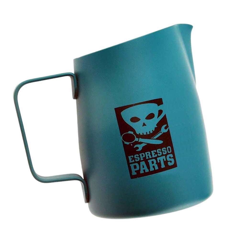 Fiocias 420ml Milk Jug Frothing Pitcher Espresso Coffee Steam Jug Stainless Green 420ml Green