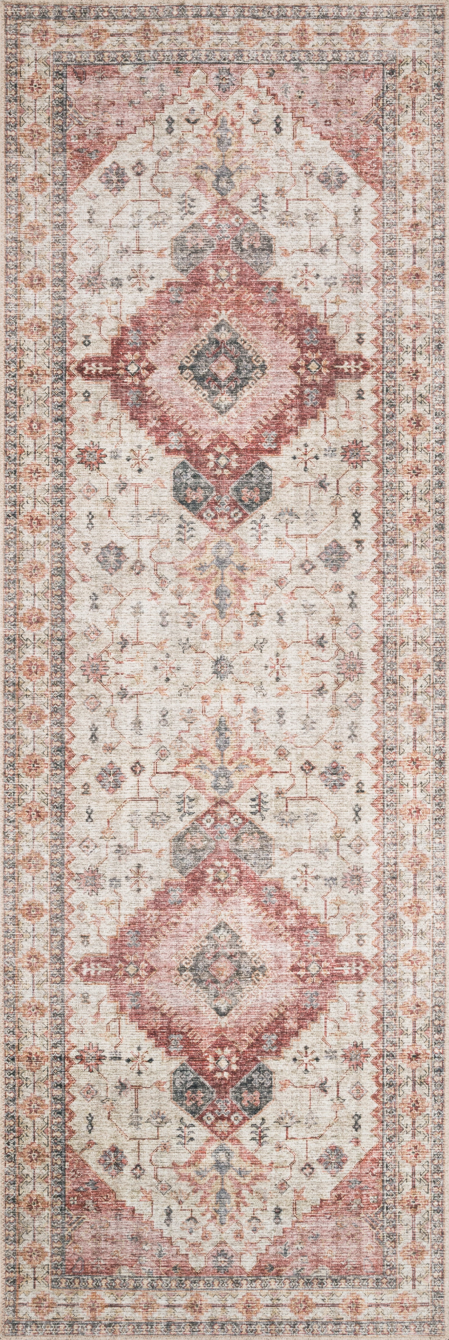 Loloi Skye Ivory / Berry 6'-0" x 9'-0" Area Rug