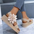 thumbnail image 2 of Amzcrzy Zapatos de mujer,Zapatos de mujer,Zapatillas de mujer, Sandalias casuales de mujer con hebilla de una línea, sandalias de suela gruesa con punta abierta y flores Sandalias Mujer Zapatillas De, 2 of 6