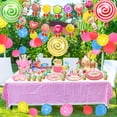 thumbnail image 4 of PIXHOTUL Candyland Party Supplies - Lollipop Theme Birthday Party Decorations Including Hanging Swirl, Plates, Cups, Napkins, Tableware, Tablecloth, Balloons, Banner - Serve 20, 4 of 8