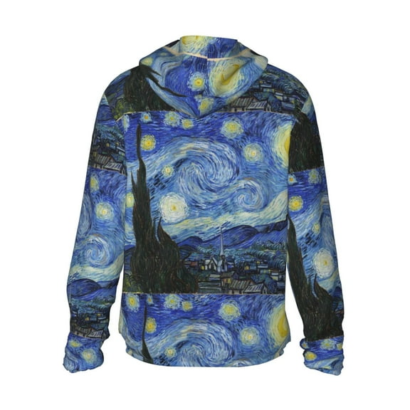 Kdxio The Starry Night Print Women Men Sun Protection UPF 50 Jackets Zip Up Long Sleeve Hoodie Hiking Lightweight with Pockets
