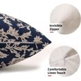 thumbnail image 3 of Vintage Floral Block Print Lumbar Pillow Covers 12x20 Set of 2 Navy Blue Brown Cream Flower Pattern Rustic Old Style Decorative Throw Pillow Cases Outdoor Farmhouse Decoration for Sofa Couch Bed, 3 of 6