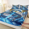 thumbnail image 3 of Homewish Animal Blue Dragon Boy 3pcs Twin Sheet Sets,Abstract Lightsaber Twin Fitted Sheet,Magical Wildlife Breathable Flat Sheet,Luxury Bedroom Decor, 3 of 7