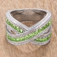 thumbnail image 2 of Precious Stars R07468R-C41-08 Precious Stars Bague Croisée en Zircon Cubique Vert Coupe Princesse Rhodium, 2 of 2