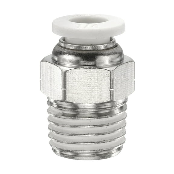 Uxcell Push to Connect Fitting 1/4" x 1/4" Thread Straight Union Fitting, White