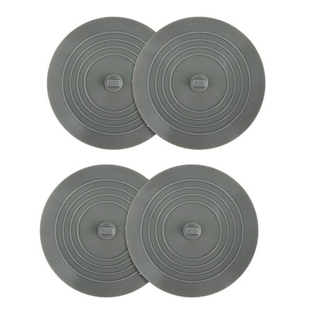 

4 Pack Stopper 6 Inches Silicone Tub Stopper Flat Suction Drain Covers Bath Plug