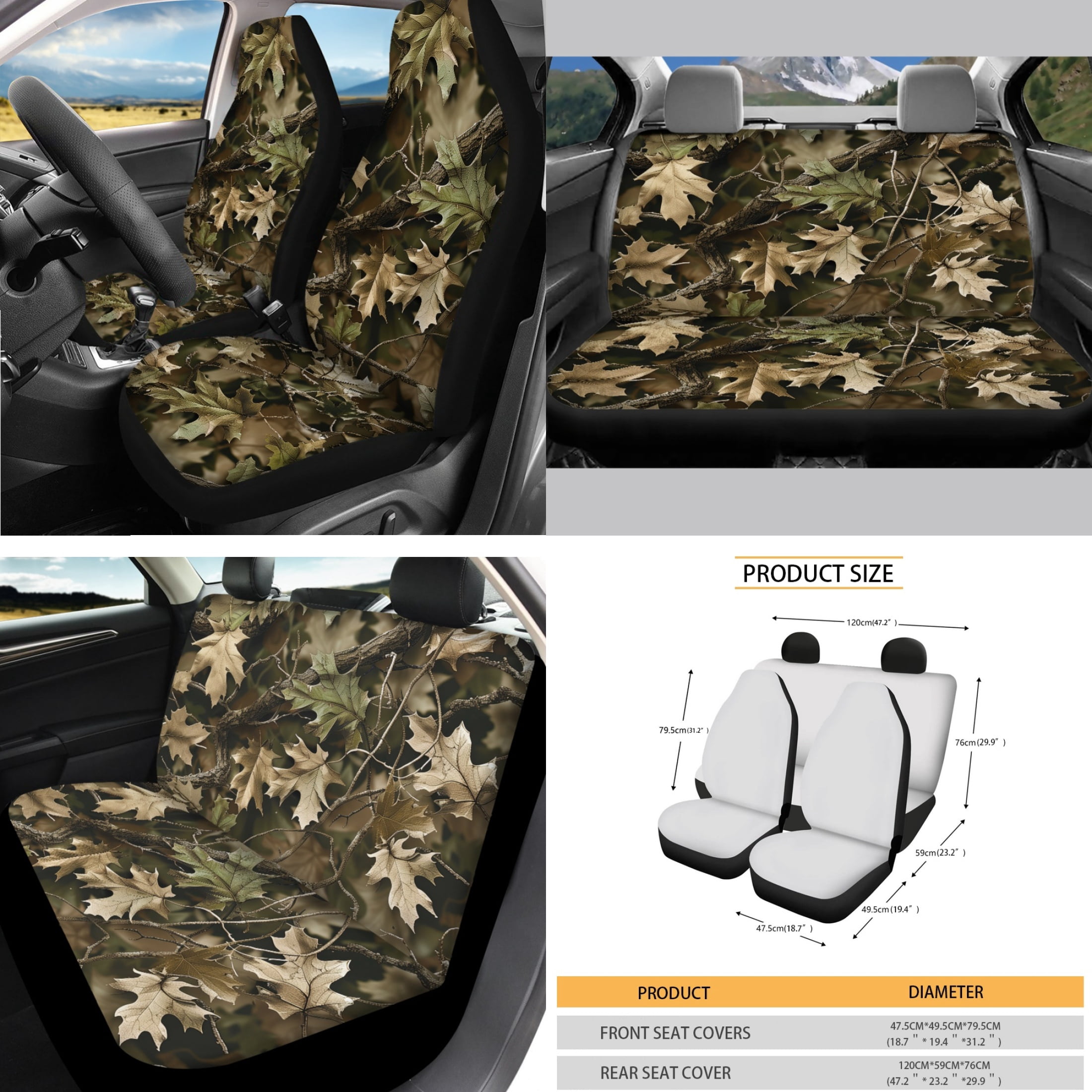 HUIACONG Camouflage Car Interior Set, with Mirror Protector For Automotive Car Cup Coasters Mirror Sleeve For Cars Car Console Armrest Cushion