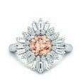 thumbnail image 2 of HeartsAndYou Round Natural Morganite & Moissanite Ballerina Party Ring 14k SOLID White Gold, 2 of 9
