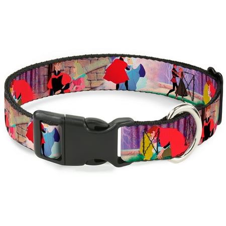 Disney Pet Collar Dog Collar Plastic Buckle Sleeping Beauty Prince Scenes 8.5 to 12 Inches 0.5 Inch Wide