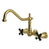 Kingston Brass KS1287PKX Duchess Double-Handle Wall-Mount Kitchen Faucet, Brushed Brass