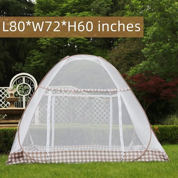 Large Mosquito Net Tent Canopy for Bed - Folding Portable Design Travel POP UP Netting, L80*W72*H60inch Queen King Size$$Bedding