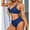Navy Blue, variant on Attraco Women's Two Piece Bikini Set V Neck Padded Swimsuit