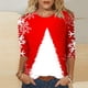 thumbnail image 1 of Puntoco Moda Mujer Chriatmas Impreso Camiseta 3/4 Mangas Blusa Cuello Redondo Casual tops Puntoco Puntoco-610, 1 of 5