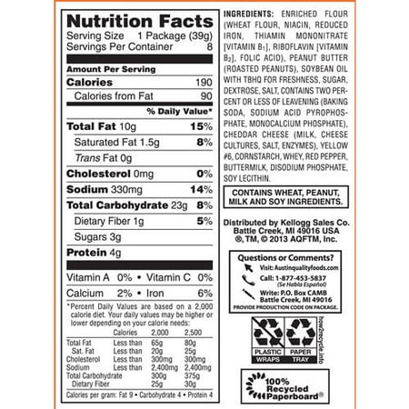 Austin Peanut Butter Crackers Ingredients Austin Peanut Butter Crackers Ingredients