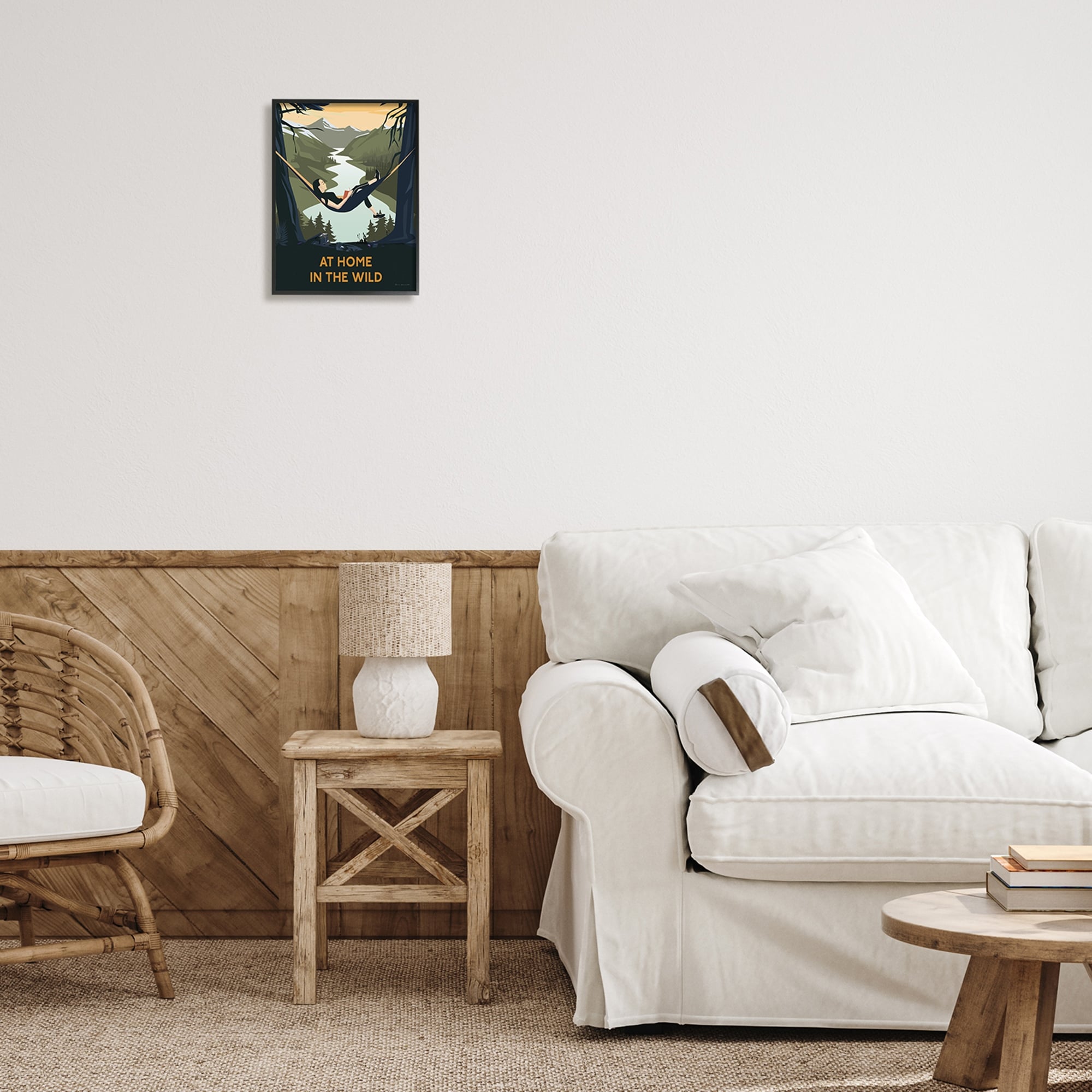 Stupell Industries Home In Wild Mountainside River Landscape Hammock Girl Framed Wall Art, 11 x 14, Design by Omar Escalante