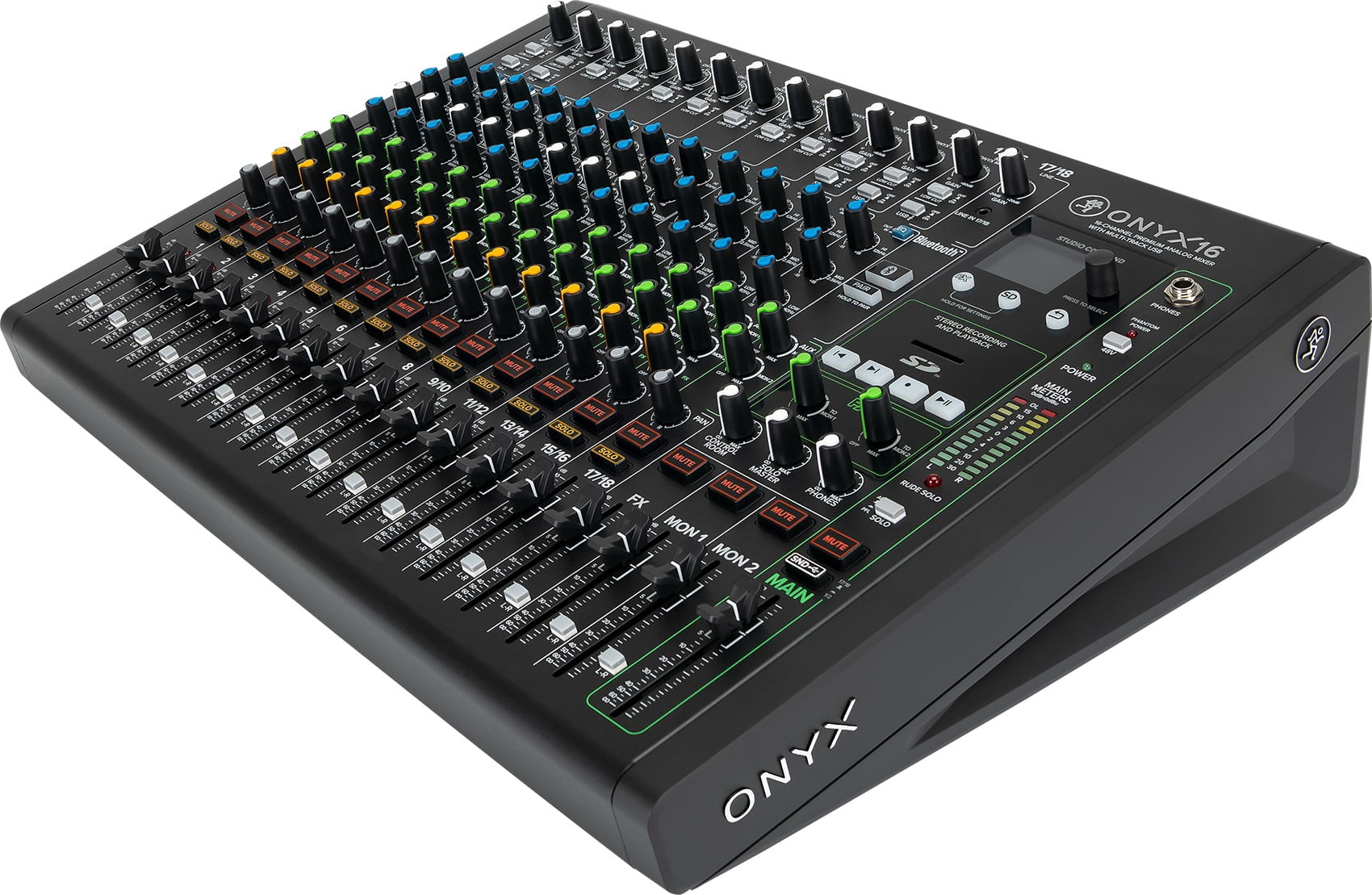 Mackie ONYX16 16-Channel Mixer w/ Multi-Track USB/3-Band EQ+Bluetooth+XLR Cables