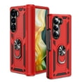 thumbnail image 2 of For Samsung Galaxy Z Fold 5 Case ,Heavy Duty Shockproof Body Phone Cover Built in Metal Rotated Magnetic Ring Holder Kickstand,Dropproof,Dustproof,Dual Layer Military-Grade Drop protection,Red, 2 of 7