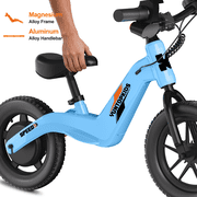 QUIKRA Electric Balance Bike for Kids, 180W Motor, 14-Inch Pneumatic Tires, 3-Speed, Adjustable Seat, up to 9.3mph, Kids Electric Bike for Ages 3-7,Blue