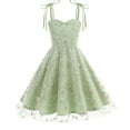 thumbnail image 2 of Lumtrix Girls Dresses Formal Party Wedding Tulle Sleeveless Embroidered Floral Contrast Mesh High Low Dress for 2-14 Y Mint Green 110-XS, 2 of 9
