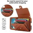thumbnail image 6 of Phone Case for Motorola Razr 2024, Wallet Cover with RFID Blocking Card Slots, Crossbody Wrist Strap Stand PU Leather Kickstand Cover Magnetic Clasp for Motorola Razr 2024, Brown, 6 of 8
