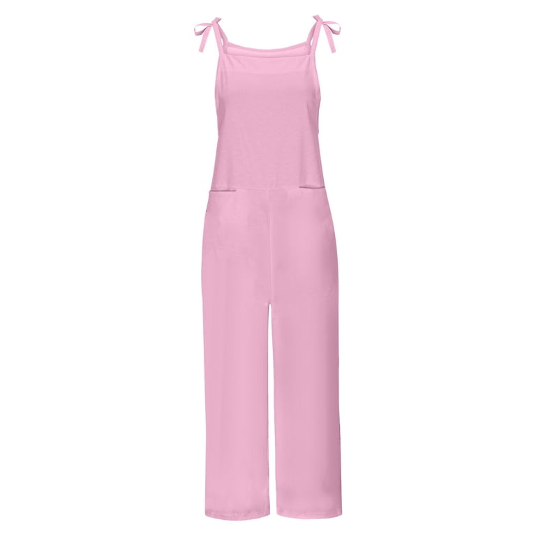 LEBONYARD Women's Overalls in Fitted Style,Ladies' Printed Sleeveless  Casual Overalls Jumpsuit Jumpsuit Pants Pink L - Walmart.com