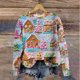 thumbnail image 1 of Suéter de cuello redondo de moda navideña para mujer, blusa holgada informal de manga larga con estampado sin capucha, blusa de poliéster para mujer, 1 of 3