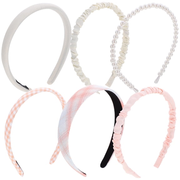 CATIEBYE 6Pcs Decorative Headbands for Women Girls Simple and Delicate Design Orange