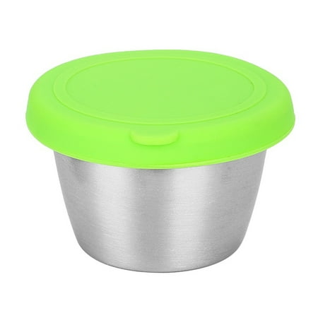 

SUKIY 70ml Condiment Container Salad Box Sauce Cup Stainless Steel Leak-Proof With Lid