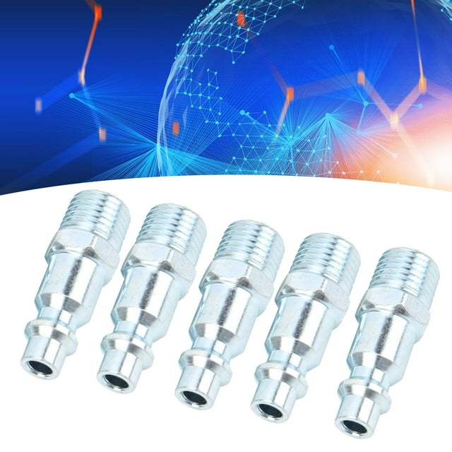 Rdeghly 5 Pcs Connecteur d'Outils Pneumatiques Style Américain Accessoires de Compresseur de Raccords d'Air Industriels, Connecteur d'Outils Pneumatiques