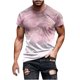 thumbnail image 1 of Mens Casual Pantalones Cortos Raya Impresión Suéter Fitness Deportes Camiseta, Poliéster Cuello Redondo Blusa para Al Aire Libre, Diario Y Primavera Verano Desgaste, 1 of 5