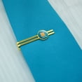 thumbnail image 2 of 8-Bit Pixel Retro Cake Level-up Game Gamer Round Tie Bar Clip Clasp Tack Gold Color Plated, 2 of 5