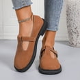 thumbnail image 2 of Women's Suede Loafers, Casual Low Heel Mary Jane Shoes, Plus Size Comfortable Slip On Dress Shoes, Spring Summer Fashion Flats, Non Slip Walking Shoes for Daily Wear, 2 of 7