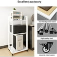 thumbnail image 5 of Natwind 3-Tier Movable Printer Stand with Rolling Floor-Standing Adjustable Storage Shelf Rack, White, 5 of 10