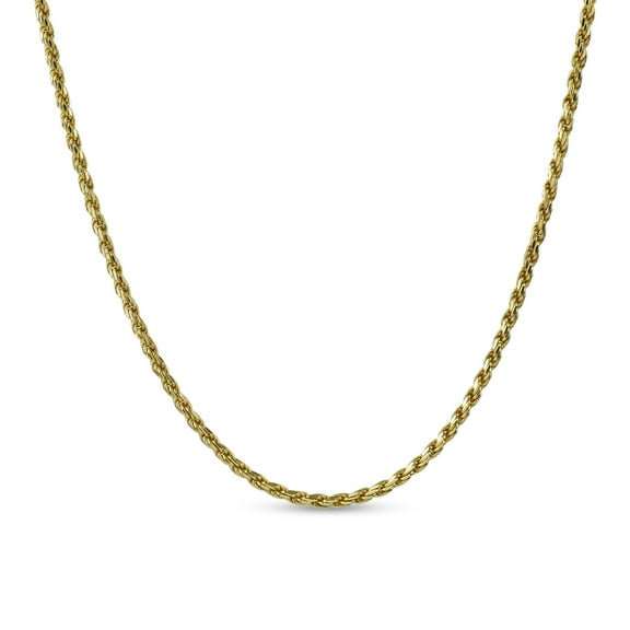 Gold over Sterling Silver Diamond Cut Rope Chain Necklace, 18 Inches